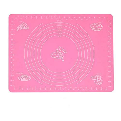 ZUHANGMENG - Alfombrilla de silicona antiadherente para repostería con medición, resistente al calor, herramienta de cocina para pizza fondant rosa Cover