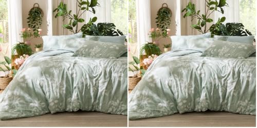 Image of Bedsure Queen Comforter Set - 7 Pieces Floral Sage Green GentleSoft Bedding Sets, Queen Bed in a Bag with Botanical Flowers Winter Comforter, Sheets, Pillowcases & Shams (Pack of 2)
