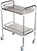 ybaymy Stainless Steel Cart with Wheels, Medical 2 Tier Utility Cart Lab Serving Trolley Clinic Trolley Cart Commercial Grade with Silent Lockable Wheels for Hospital, Restaurant, Kitchen