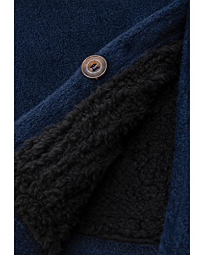 Image of Lisskolo Men's Warm Sherpa Flannel Shirt Jacket Heavy Fleece Lined Plaid Button Up Jackets