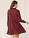 Allegra K Women's Casual Checks Grid Loose Babydoll Contrast Collar Shift Mini Dress Small Wine