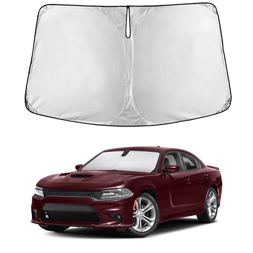 Image of EcoNour Windshield Sunshade Compatible for Dodge Charger 2011-2021 2022 2023, Sun Visor for Front Windshield & Window Sun Shade Cover, UV Heat Blocker & Protector, Car Accessories