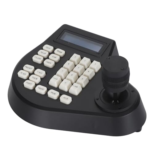 Garsent Controlador de Zoom con Inclinación y de Teclado Analógico 3D, para Cámaras Domo CCTV PTZ Analógicas, PELCO D/P RS485, Controlador de Teclado de Cámara PTZ 3D, Pantalla LCD