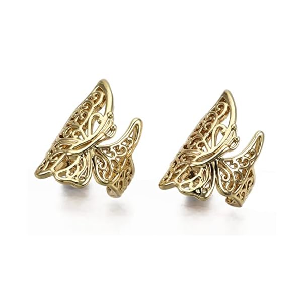 Via Mazzini Fashionable Gold Plated Butterfly Design Non-Pierced Clip-On Ear Cuff Earrings For Women And Girls (ER2090) 1 Pair