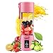 Portable Blender, Mini Personal Blender Bottles for shakes and smoothies，with USB Rechargeable On The Go Mixer Electric Blender juicer Cup for Fruit Juice Protein mixes (Pink)