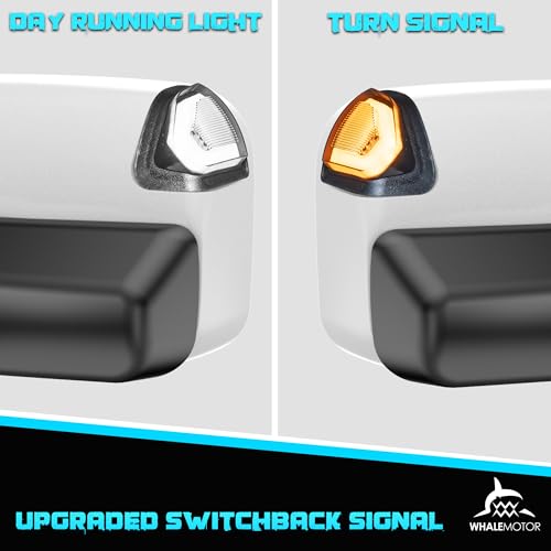 Image of Switchback Signal Tow Mirrors Compatible with Dodge Ram 1500(2009-2018) 2500 3500(2010-2018), Power Heated Flip Up Extended Trailer Towing Side Mirrors w /Puddle Light, Smoked Lens White Housing