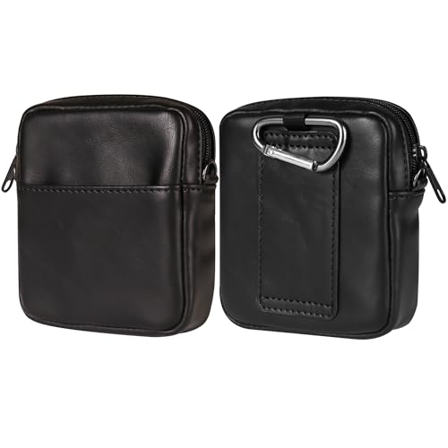 Étui de Ceinture Cuir Noir Compatible avec Samsung Galaxy Z Flip 7/6/5/4/3/Z Flip/Moto Razr 60/50/40 Ultra Sac à Bandoulière, Cuir Pochette Holster...