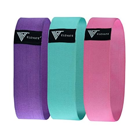 Elevate Hip Bands 3 Band Bundle Medium strength for Legs Butt, Booty or Glute Training Workouts Premium Quality Fabric Resistance Accessory For Men & Women (3 Band Bundle, Ladies) Cover