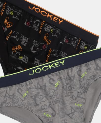 Image of Jockey PB04 Boys Super Combed Cotton Elastane Printed Brief (Pack of 2)