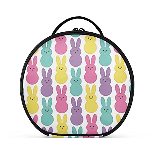 linqin Bolsa organizadora de maquillaje de viaje para mujer, estuche de maquillaje portátil con separadores ajustables, bonito conejo de Pascua, bolsa para el cuidado de la piel para cepillos,