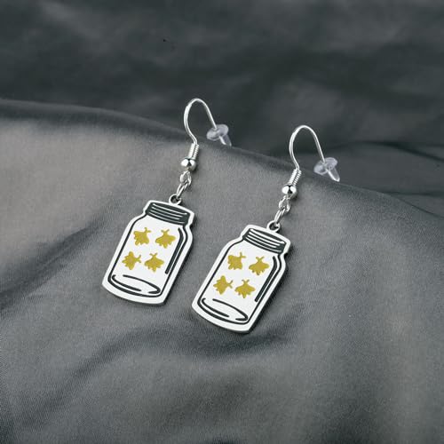 CENWA Firefly Earrings Summer Earrings Fireflies Jewelry Fireflies in a Jar Dangle Earrings3