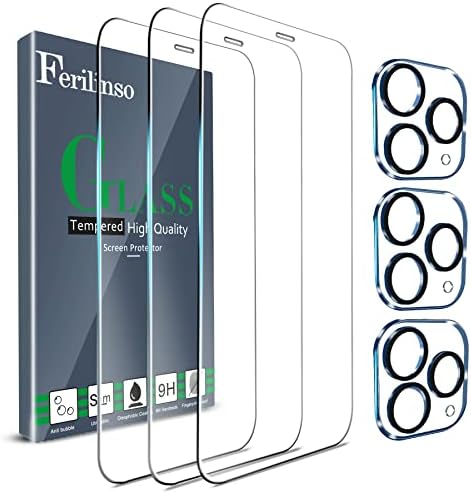 Ferilinso 3 Pack Screen Protector for iPhone 11 Pro Max with 3 Pack Tempered Glass Camera Lens Protector Phone Case Friendly Ultra Accessories Protector de Pantalla for Apple iPhone 11 Pro Max