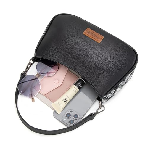 Image of Wrangler Western Shoulder Bag for Women Small Purse Aztec Hobo Bag HandBag with Detachable Strap