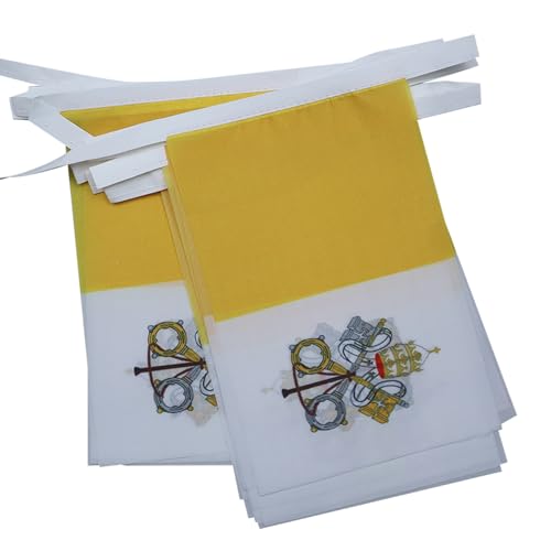AZ FLAG - Guirlande Drapeau Vatican - 6 Mètres Avec 20 Fanions Vatican De 21x14 cm - Petits Drapeaux 100% Polyester - 60g