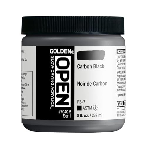 Carbon Black I Golden Open 236ml acrylique monotype impression