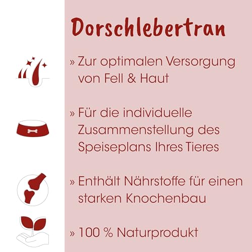 Fit-BARF Dorschlebertran für Hunde & Katzen - Omega-3 und Vitamin D Versorgung - 100ml