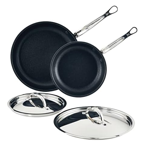 Hestan - ProBond Collection - TITUM Nonstick Triple Bonded Stainless Steel Skillets with Lids, Induction Cooktop Compatible, 8.5 & 11-inch Set Cover