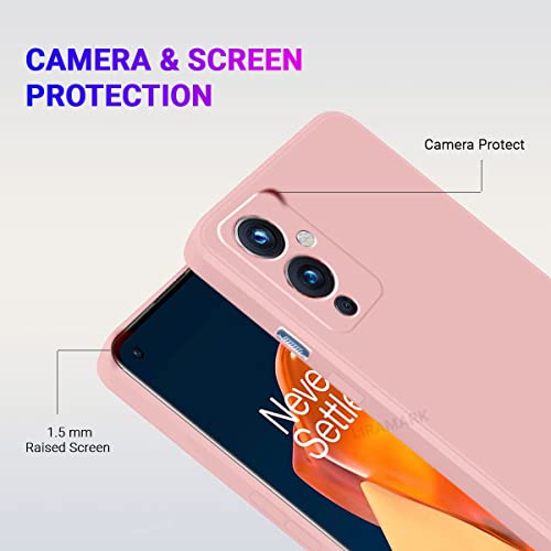 Image of LIRAMARK Silicone Soft Back Cover Case for OnePlus 9 5G / 1+9 5G (Silicone Pink)
