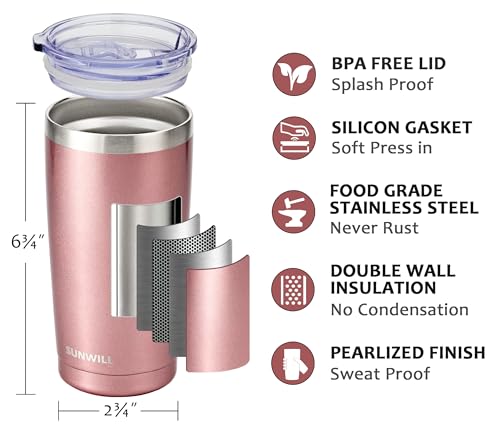SUNWILL Insulated Travel Coffee Mug Set