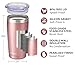 SUNWILL Travel Coffee Tumbler 20 oz, Insulated Mug with Lid, Stainless Steel Cup for Hot and Cold Drinks, Rose Gold