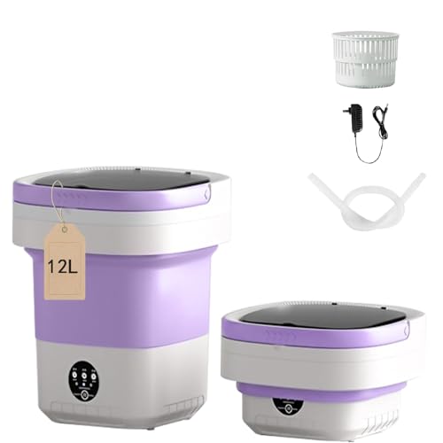 Portable washing machine, 12L Upgraded Large Capacity Foldable Mini Washing Machine, 3 Modes Deep Cleaning Small Washer for Underwear, Baby Clothes, Suitable for Apartments, Dormitories, Hotel