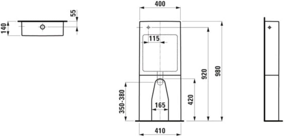 LAUFEN Universal Cistern Technical Drawing