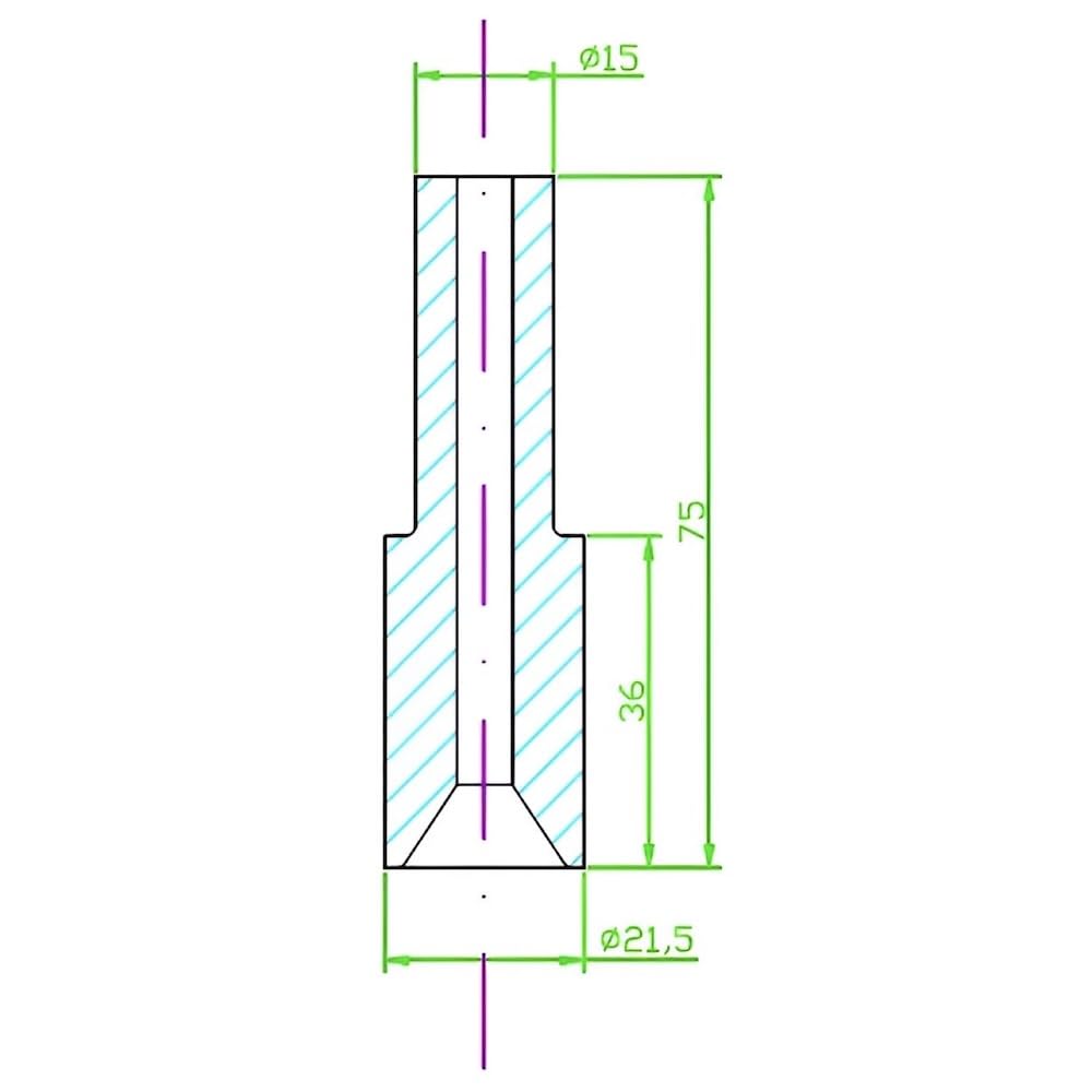 Boquilla de Depresión Diámetro 8 mm, Longitud 75–85 mm en Carburo de Tungsteno para Arenadora y Pistola de Aire Comprimido - LordsWorld