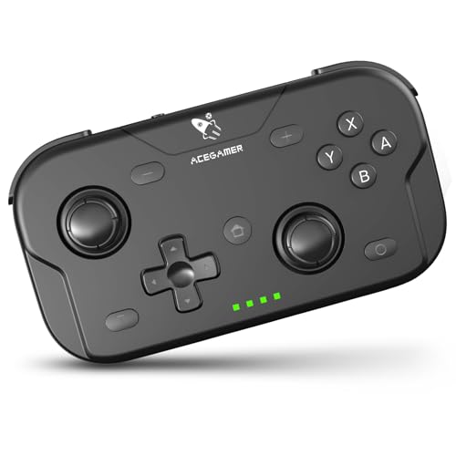 AceGamer Pocket Controller, Mini Controller für Switch 2/Switch/PC/iOS/Android, Gamepad Joystick mit Turbo/6-Achsen Gyrosensor/EIN-Knopf-Weckfunktion (Schwarz)