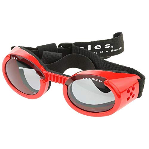 Doggles DGIL-13-S ILS - Gafas de Sol para Perros, Rojo (Shiny Red Frame/Smoke Lens), S