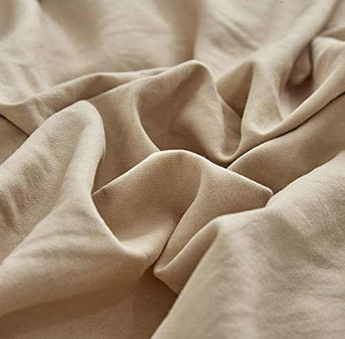 Wellboo Beige Comforter Set Queen Light Khaki Women Bedding Comforters Cotton Plain Light Taupe Quilts Girls Adults Durable All Champagne Blankets Modern Tan Solid Color Bedding Light Brown Beige Bed #TOP5