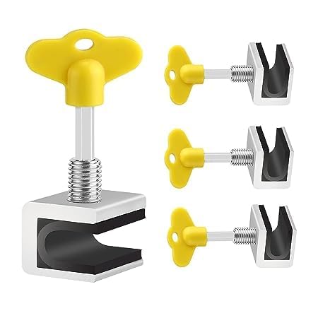 DKWIN Safety Window Clamps for Vertical Horizontal Slide Door,Windows Securit Lock Aluminum with Key, Adjustable Security Locks, for Kids Room Hung Security Lock Stoppers-4pcs-image-38