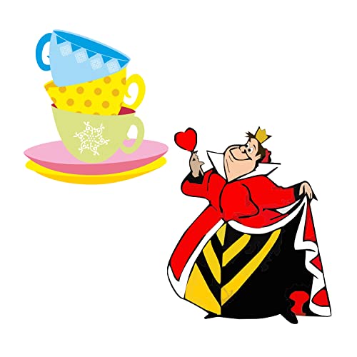 Image of Pretty Ur Party Alice in Wonderland Theme Paper Cutouts for Birthday Parties, Mad Hatter Party Supplies decor, Birthday Party Decoration Cut-Outs - Multicolour (10 pcs)