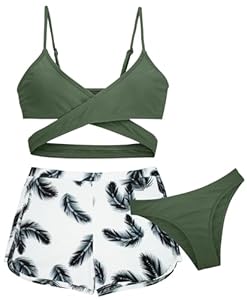 Happy Cherry Tropischer Bikini-Set 3-Teiler