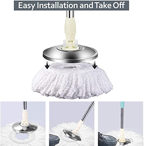 Image of 6 Pack Mop Heads Replacements Washable Microfiber Spin Mop Refill Cleaning Supplies for Home, Office, Industrial and Commercial Use,Compatible with Hurricane,Mopnado Spin Mop