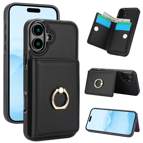 Noaivoky iPhone 16 �ɓK������ �P�[�X �蒠�^ �A�C�t�H��16 �p�� �蒠�^�P�[�X �w�ʃJ�[�h���[ �A�C�z��16 ������ �X�}�z�P�[�X �X�^���h�@�\ ��phone16 �p�� �蒠�^�P�[�X �����O�t�� �����ق�16 ������ �g�уP�[�X ���z