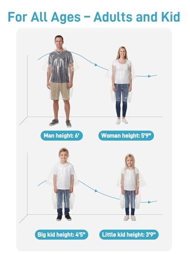 Image of SaphiRose Disposable Rain Ponchos Emergency Clear Poncho