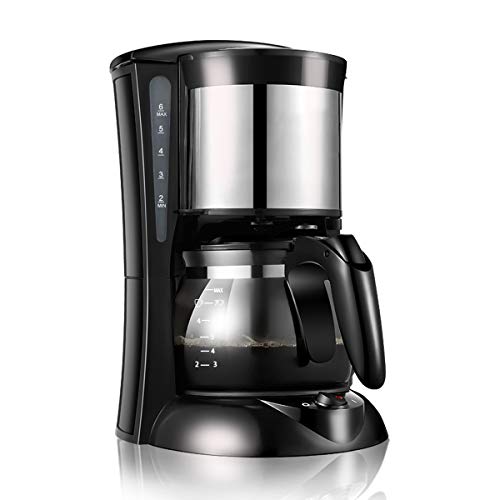LTLWSH Filter Coffee Machine, Anti-Drip Design Detachable Filter Keep Warm 0.6L for 5 Cups coffee makers 600W,Silver