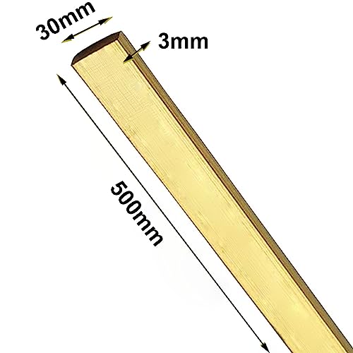COYOUCO Brass Flat Bar,Metal Brass Flat Bar Stock,Thickness 3Mm Length 500Mm,30mm