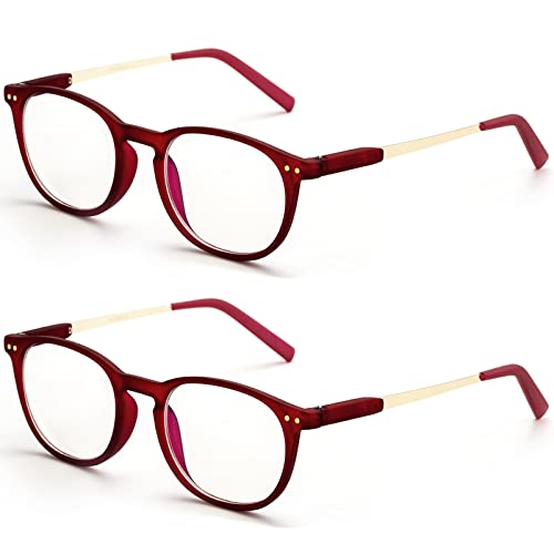 VVDQELLA TR90 Ultra Legere Lunettes de Lecture Femme 1.00x Lunette Presbyte Femme 1.00x 2 Pièces Lunette de Lecture Anti Lumiere Bleue Femme avec Charnières à Ressort - Rose Cover