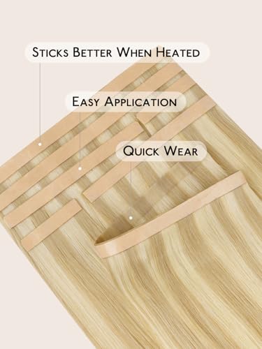 Image of WENNALIFE Multi-Piece Tape in Hair Extensions Human Hair, Tape in Weft