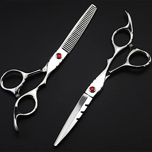 Professional 6-Inch Japan 440C Hair Cutting Scissors – Gem Cut Thinning Shears Set for Barbers and Hairdressers