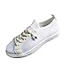 MEIPIQI Chaussures de randonnée pour femme, chaussures de plein air, chaussures pour femme, chaussures décontractées, plates, unies, chaussures de sport, armoire à chaussures tendance., Blanc., 43