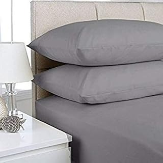 Luxury Percale 16" 40CM Extra deep Fitted Sheets 15 Colours (Double, Silver)