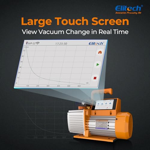 Image of Elitech 12 CFM Vacuum Pump 2 Stage Intelligent HVAC Vacuum Pump App Control, SVP-12