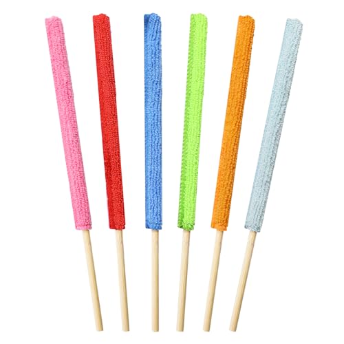 Image of 6 Pcs Mini Dusters for Cleaning Microfiber Detail Duster Sticks Fan Cleaning Brush Crevice Cleaning Tool AC Vent Cleaner Fan Blade Cleaner Dusters for Cleaning Home Car Window Blind