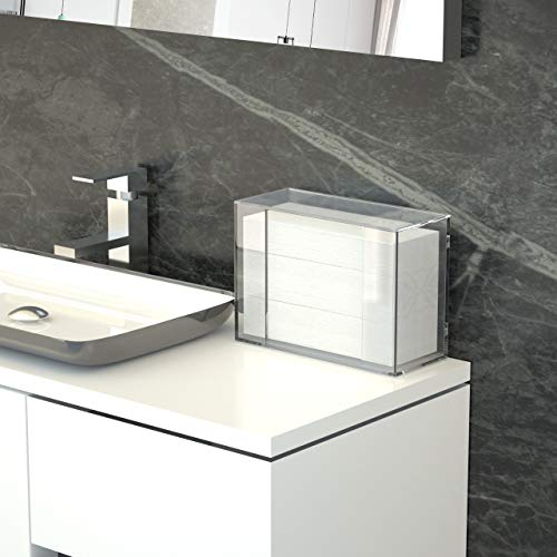 FEMELI Clear Acrylic Paper Towel Dispenser, Wall Mount Or Counter Top Holder for C-Fold Multifold Z-Fold Trifold Paper Towel Hand Napkin with Lid