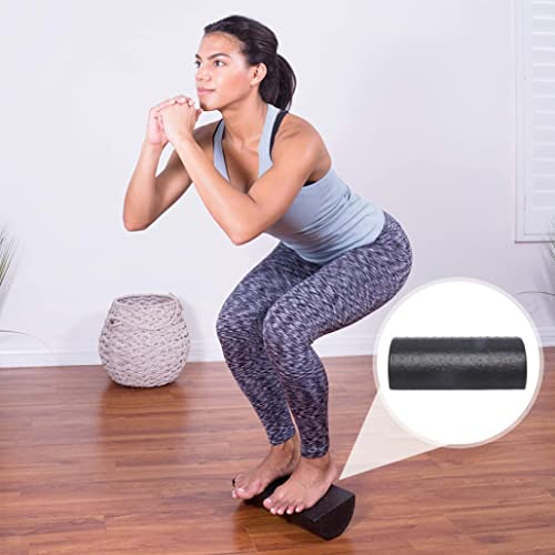 Rodillo de espuma para fitness y yoga, masaje muscular, medio cilindro, 30 cm, negro miniatura 4