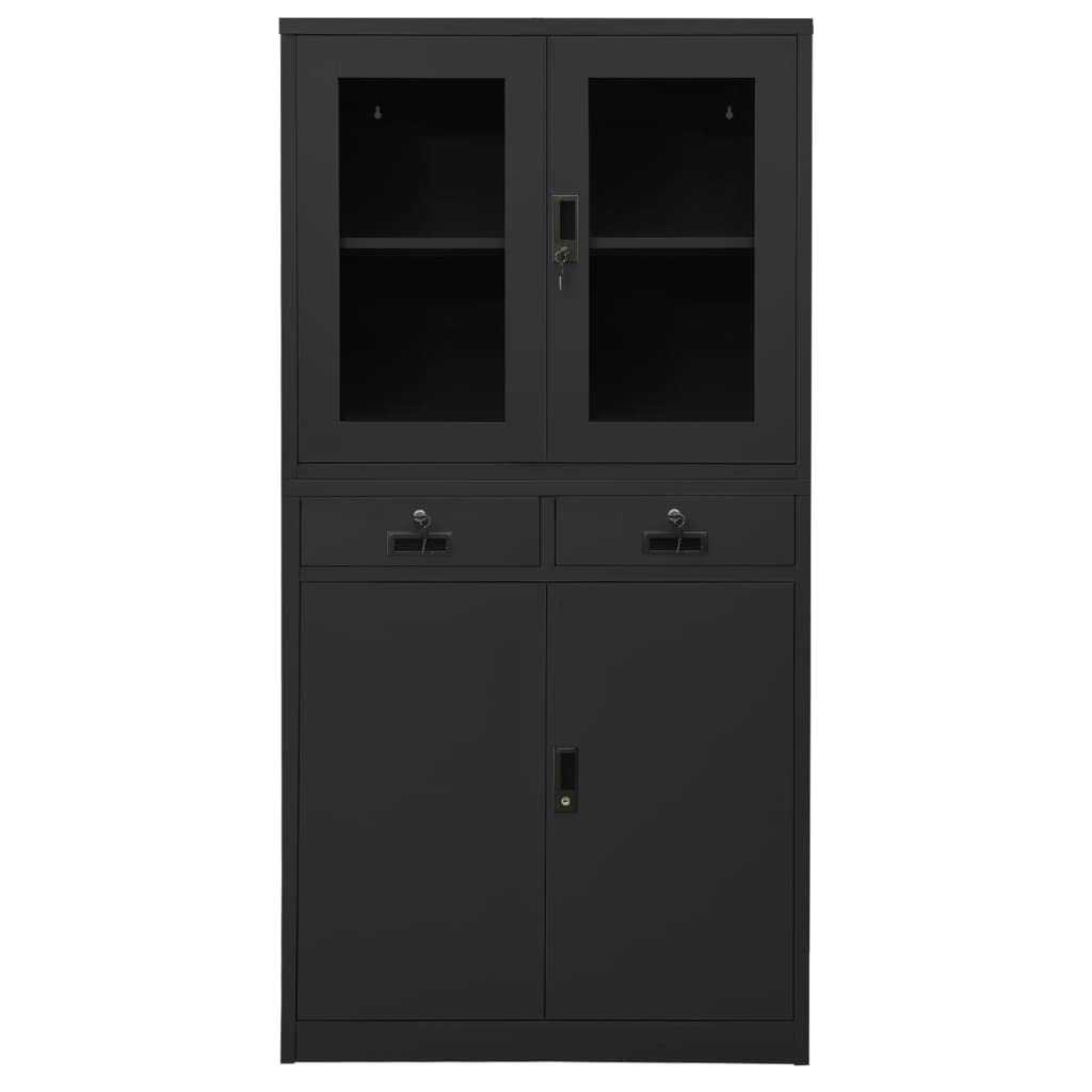 Armario oficina acero con puertas de vidrio templado de gran capacidad