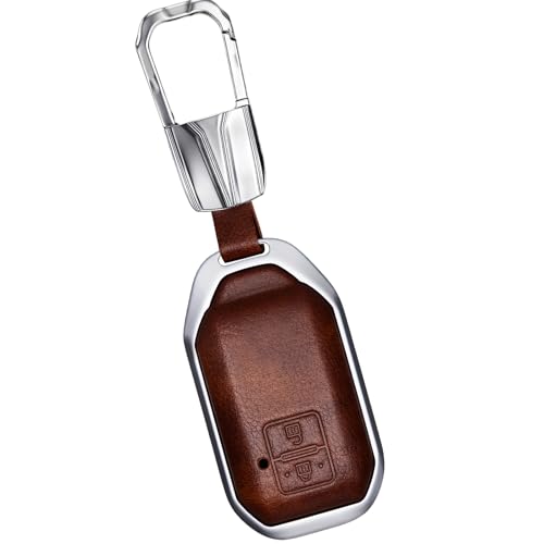Image of Bicolor Metal Key Cover Compatible for Suzuki Baleno, Grand Vitara, XL6, Swift, Brezza, Celerio, Ignis, Ertiga, Hyryder 2 Button Key Protective Shell (Brown)