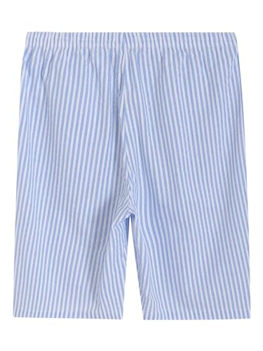 Image of Latuza Women's Cotton Bermuda Long Pajama Shorts Seersucker PJ Sleep Shorts